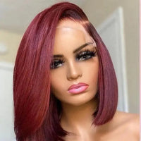 BURGUNDY BOB GLUELESS C PART WIG