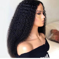 CURLY LACE FRONT WIG HUMAN HAIR 100% NATURAL BRAZILIAN VIRGIN HUMAN HAIR THAT REMAINS UNPROCESSED.