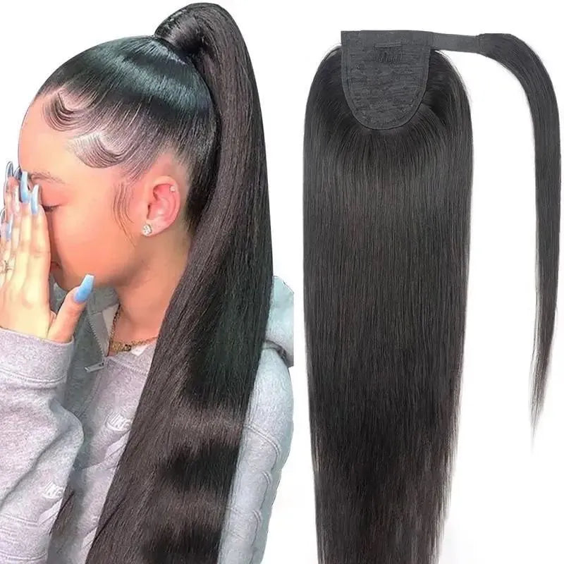 STRAIGHT HUMAN HAIR PONYTAIL